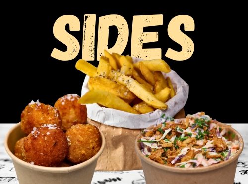 Sides: Fries, coleslaw